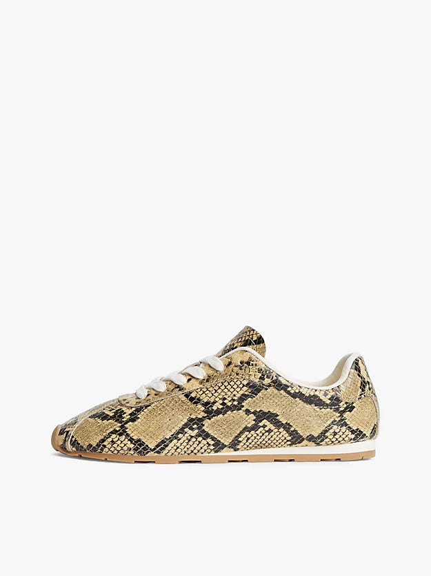 Snake Print Leather Trainers