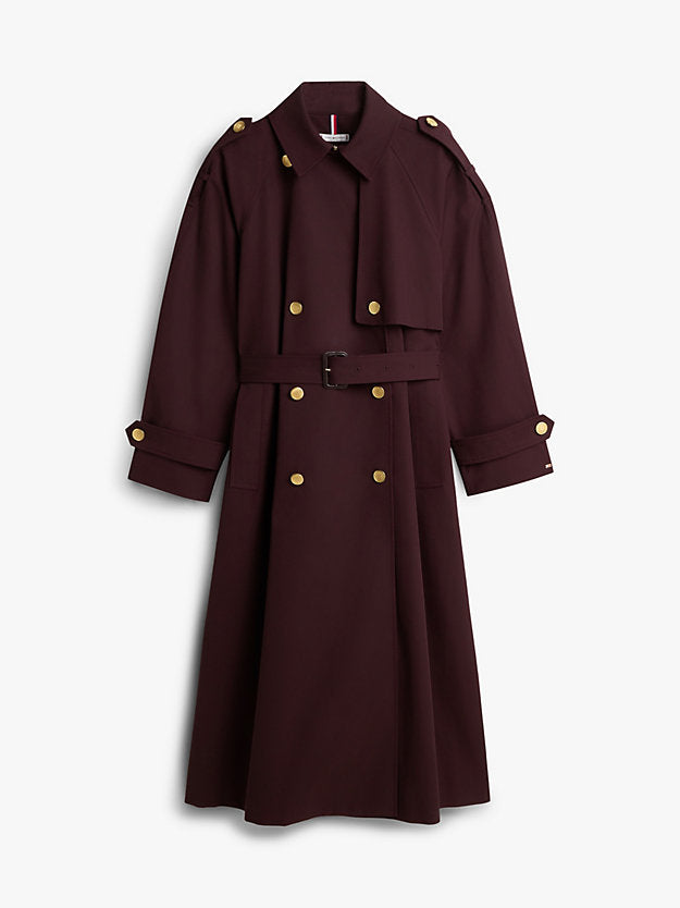 Water Repellent Twill Oversized Trench Coat