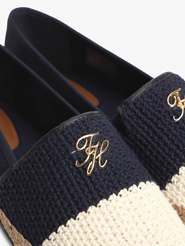Logo Plaque Colour-Blocked Woven Espadrilles