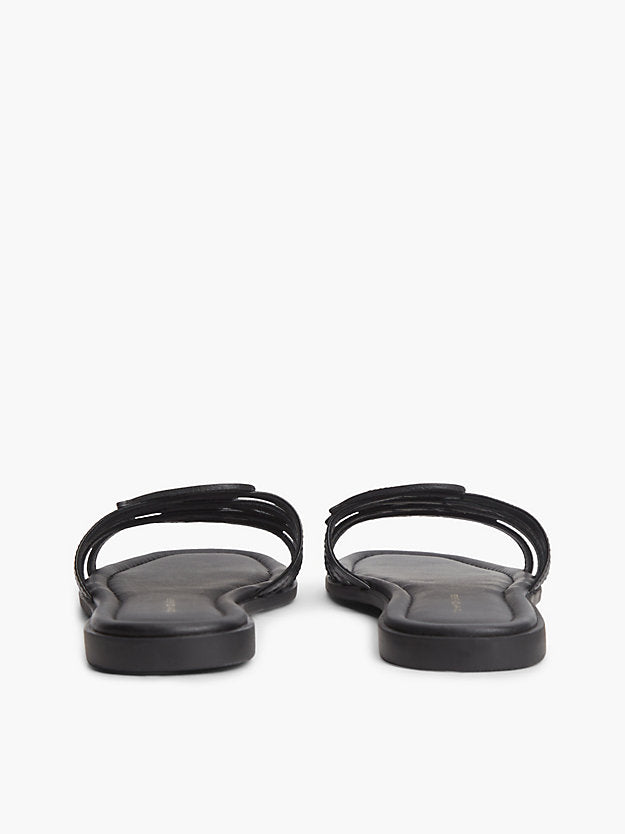Logo Strap Leather Mules
