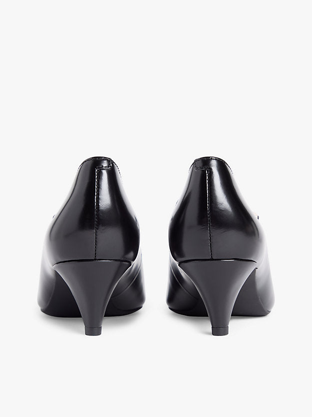 Shiny Leather Buckle Pointed Toe Heels