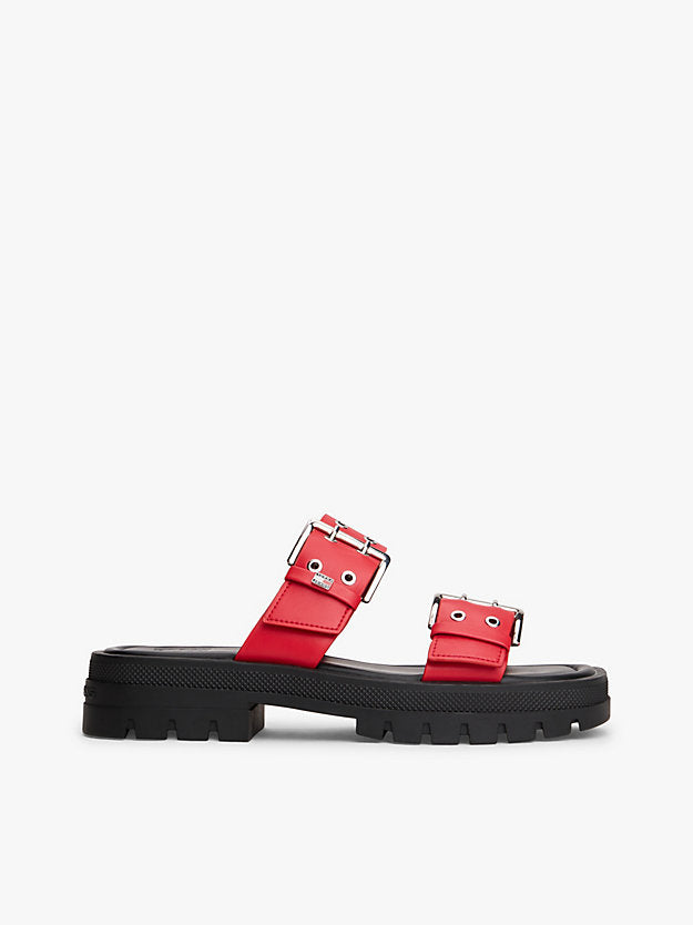 Chunky Cleat Double Buckle Sandals