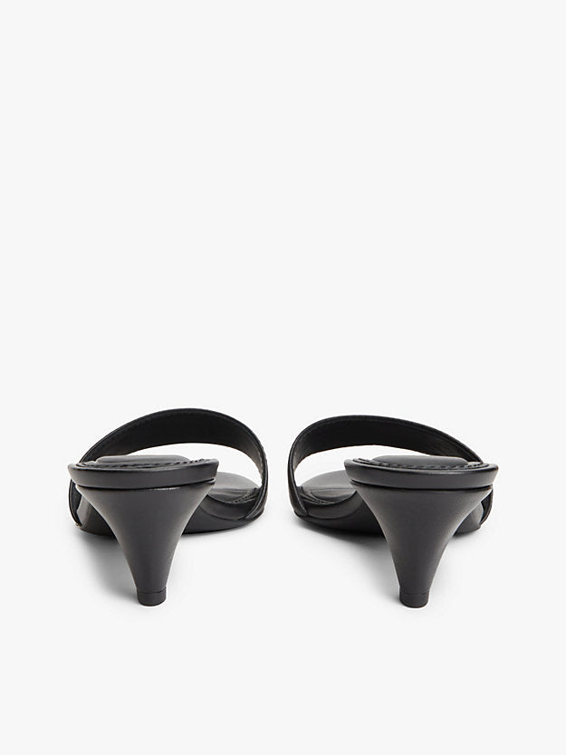 Monogram Leather Heeled Mules
