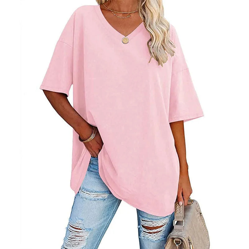 T-shirt ample d'été pour femme (3 articles achetés = livraison gratuite)