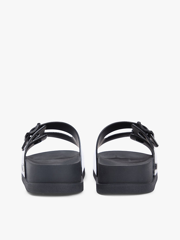 Double Buckle Strap Jelly Slides