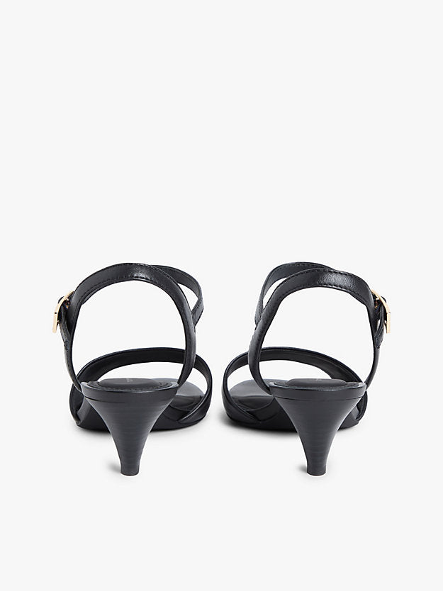 Leather Open Toe Heeled Sandals
