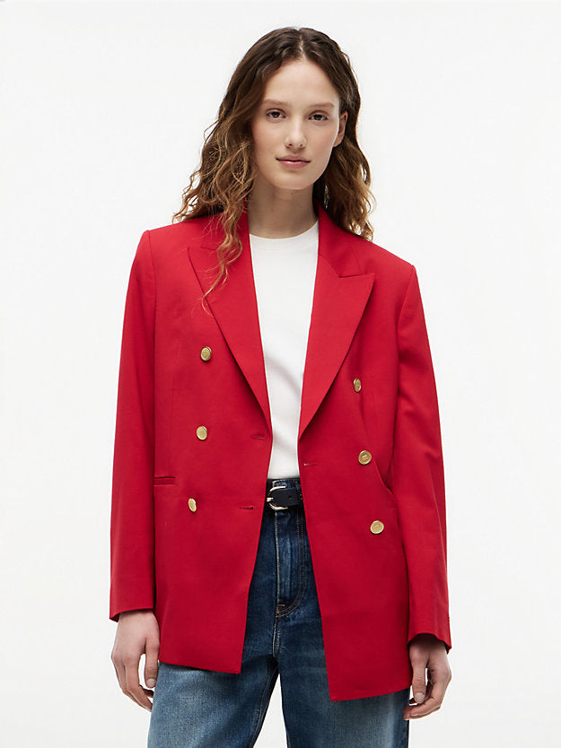 Timeless Wool Blend Relaxed Double Breasted Blazer