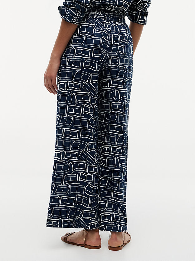 Relaxed Wide Leg Pure Linen Trousers