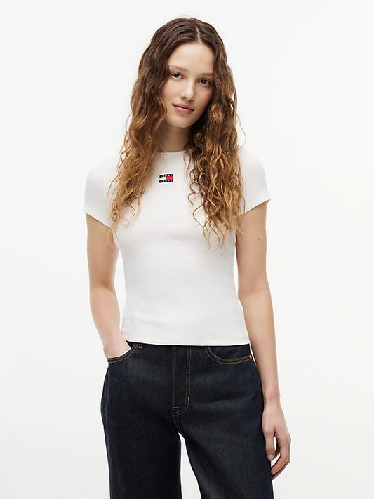 Badge Ribbed Slim T-Shirt