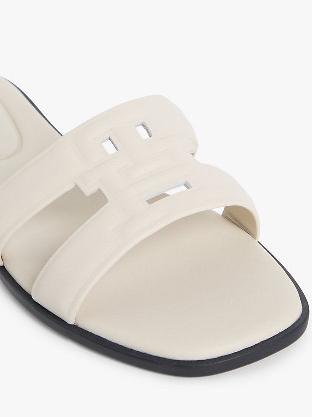 Leather Monogram Strap Mules