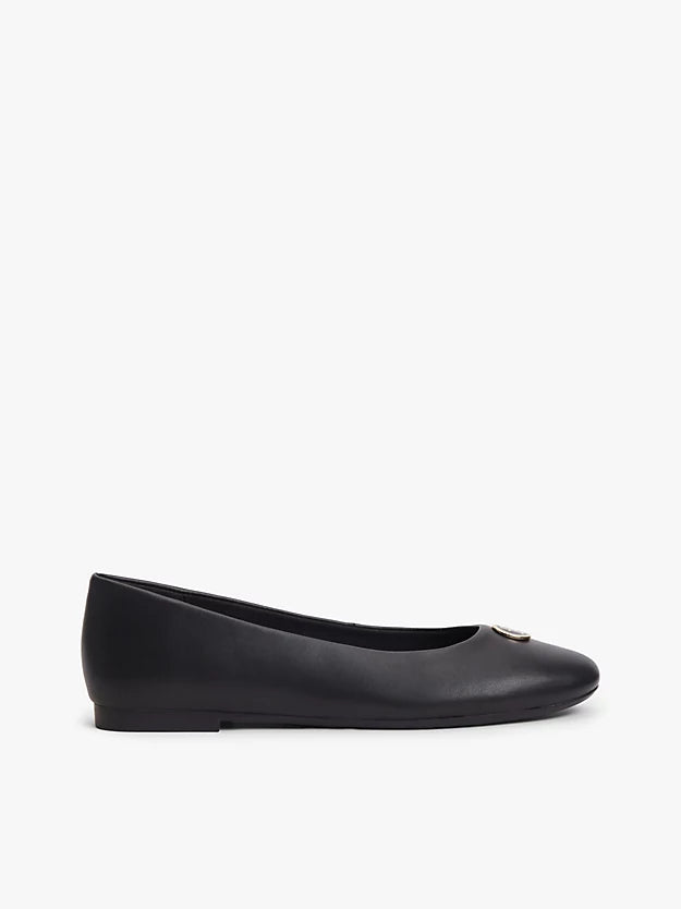 Monogram Plaque Leather Ballerinas