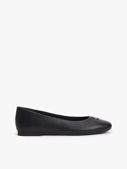 Monogram Plaque Leather Ballerinas