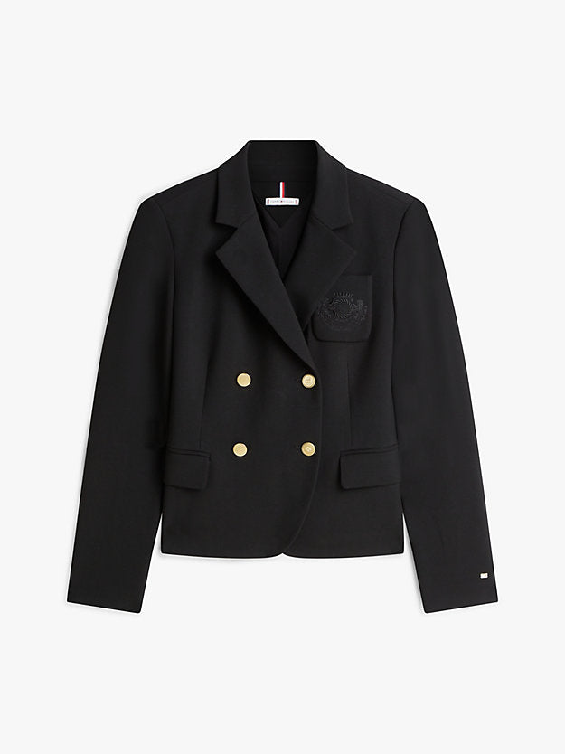 Crest Embroidery Slim Fit Blazer