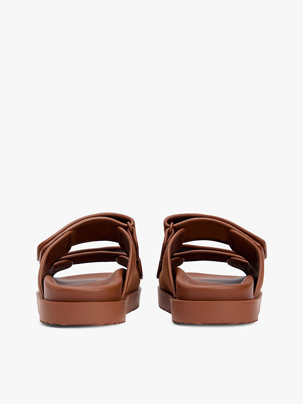 Leather Double Strap Serrated Sandals