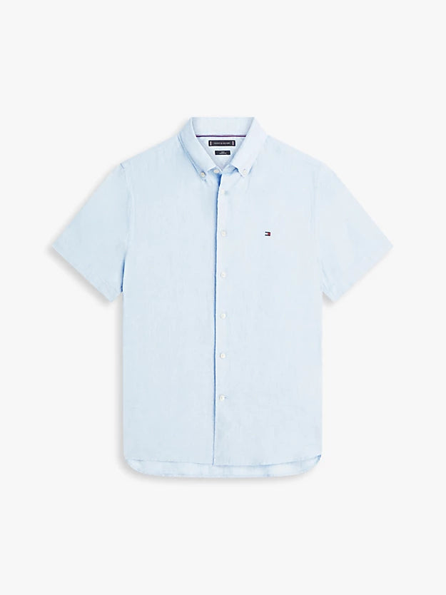 Regular Fit Washed Linen Short Sleeve Shirt