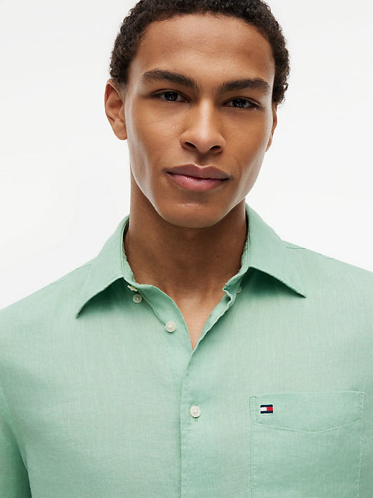 Regular Fit Washed Pure Linen Shirt