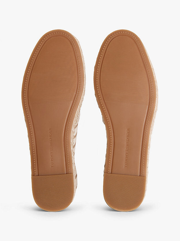 Canvas Stripe Monogram Platform Espadrilles
