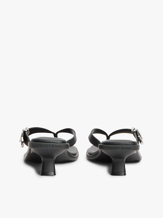 Leather Kitten Heel Toe Post Sandals