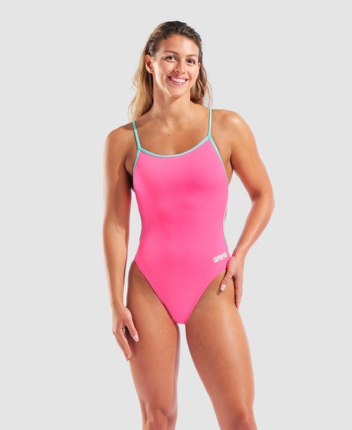 Women's Team Swimsuit Lace Back Solid