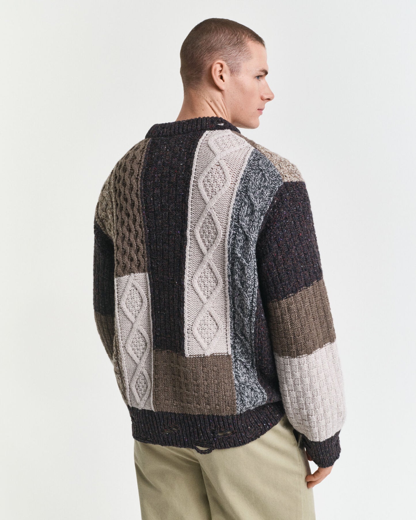Patchwork Crew Neck Sweater