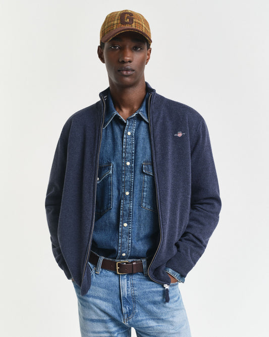 Superfine Lambswool Zip Cardigan