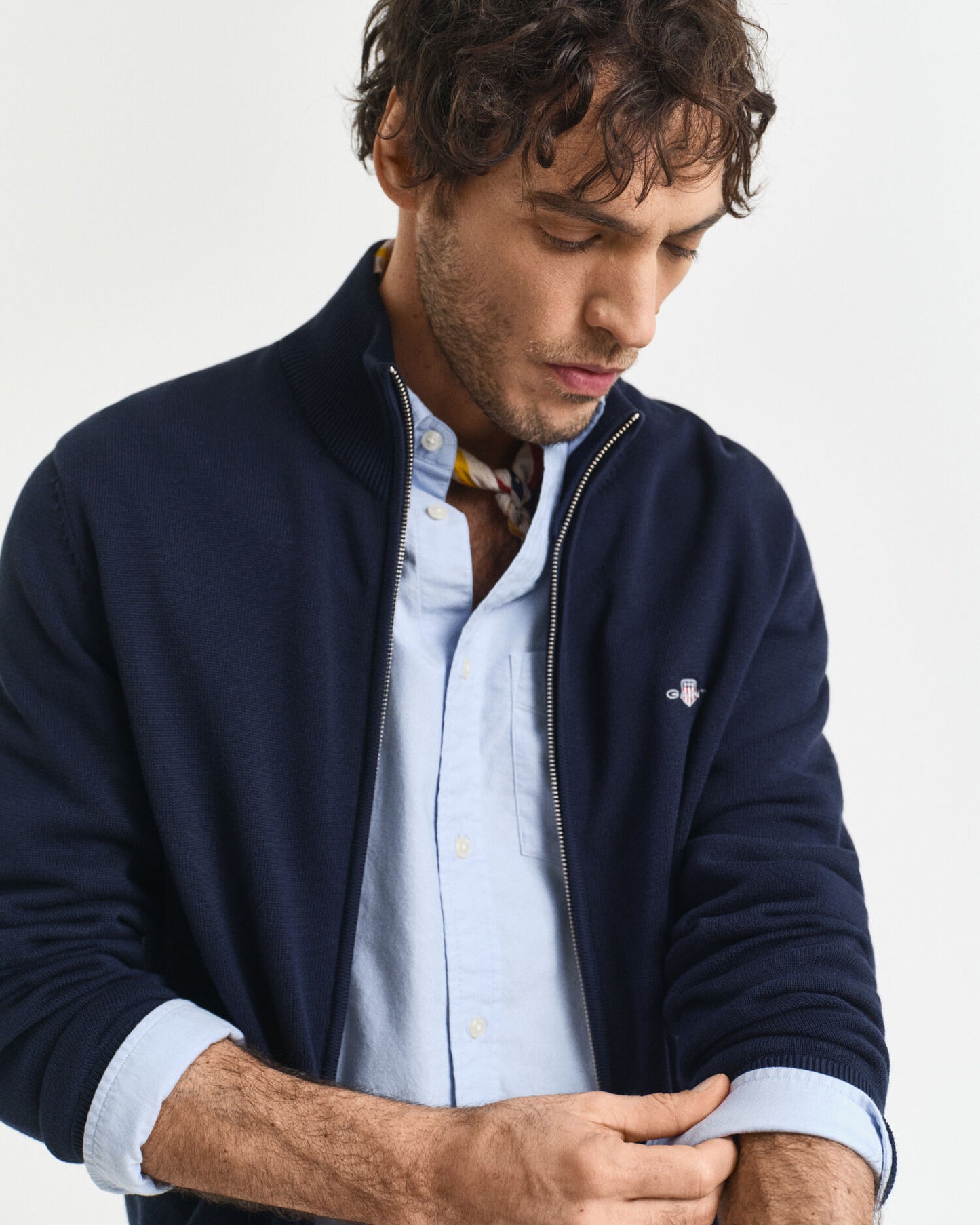 Casual Cotton Zip Cardigan